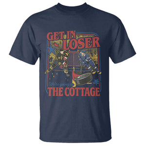 Get In Loser We’re Going To The Cottage T Shirt Hockey Romance LGBT Retro Summer Road Trip TS02 Navy Print Your Wear