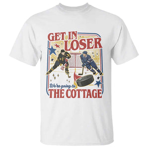 Get In Loser We’re Going To The Cottage T Shirt Hockey Romance LGBT Retro Summer Road Trip TS02 White Print Your Wear
