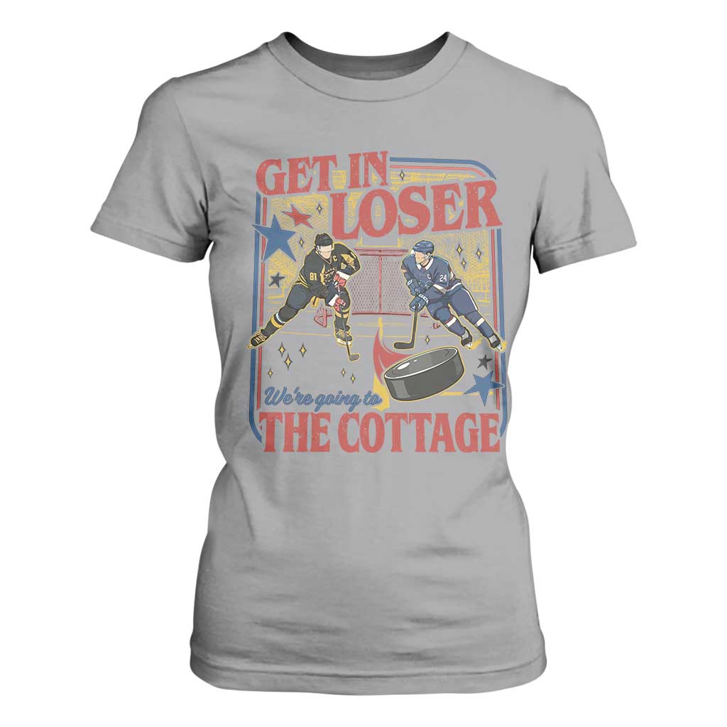Get In Loser We’re Going To The Cottage T Shirt For Women Hockey Romance LGBT Retro Summer Road Trip TS02 Sport Gray Print Your Wear