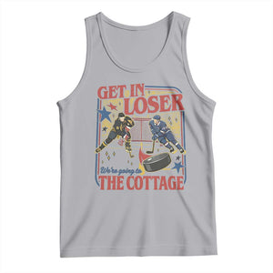 Get In Loser We’re Going To The Cottage Tank Top Hockey Romance LGBT Retro Summer Road Trip TS02 Athletic Heather Print Your Wear