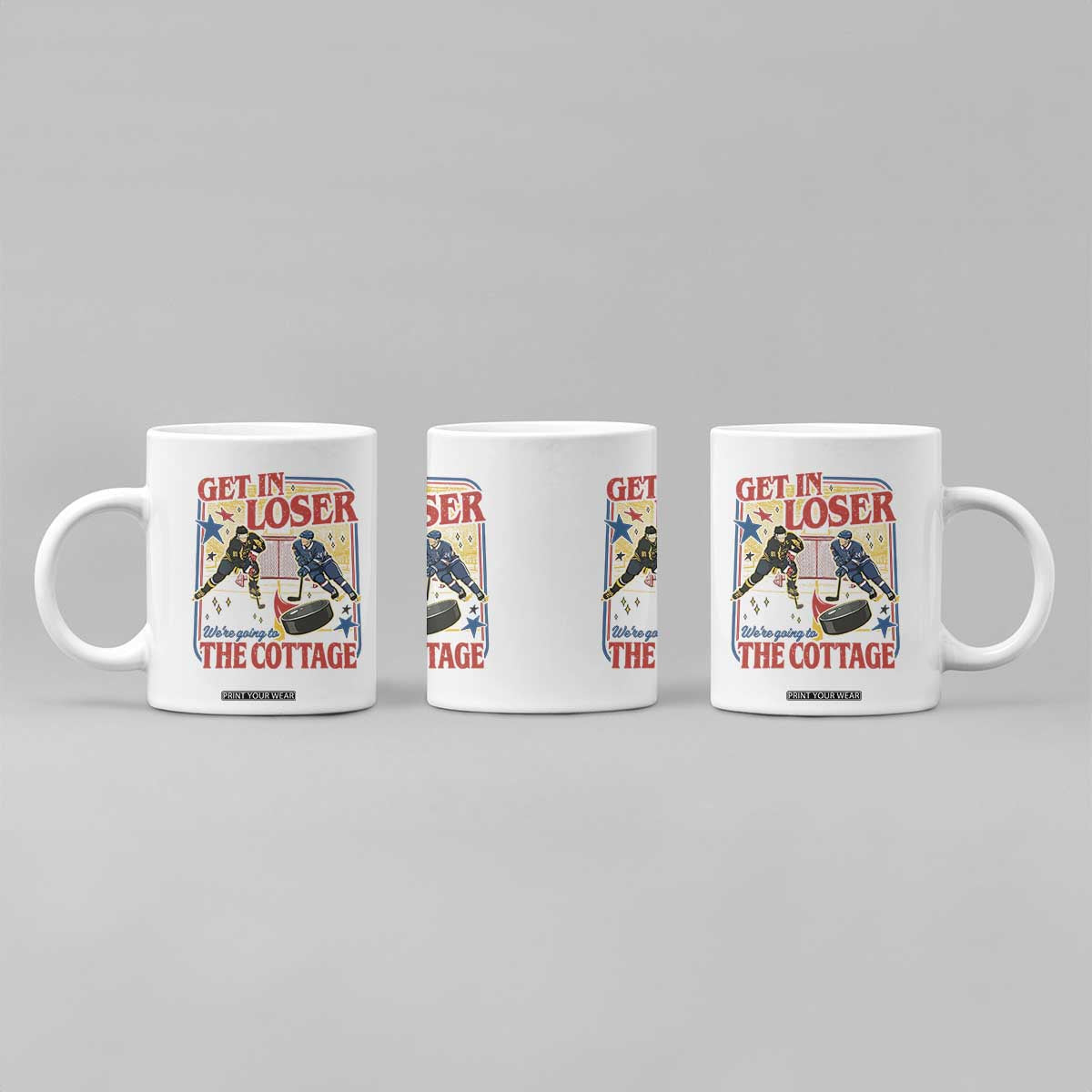 Get In Loser We’re Going To The Cottage Coffee Mug Hockey Romance LGBT Retro Summer Road Trip TS02 Print Your Wear