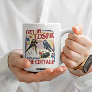 Get In Loser We’re Going To The Cottage Coffee Mug Hockey Romance LGBT Retro Summer Road Trip TS02 Print Your Wear