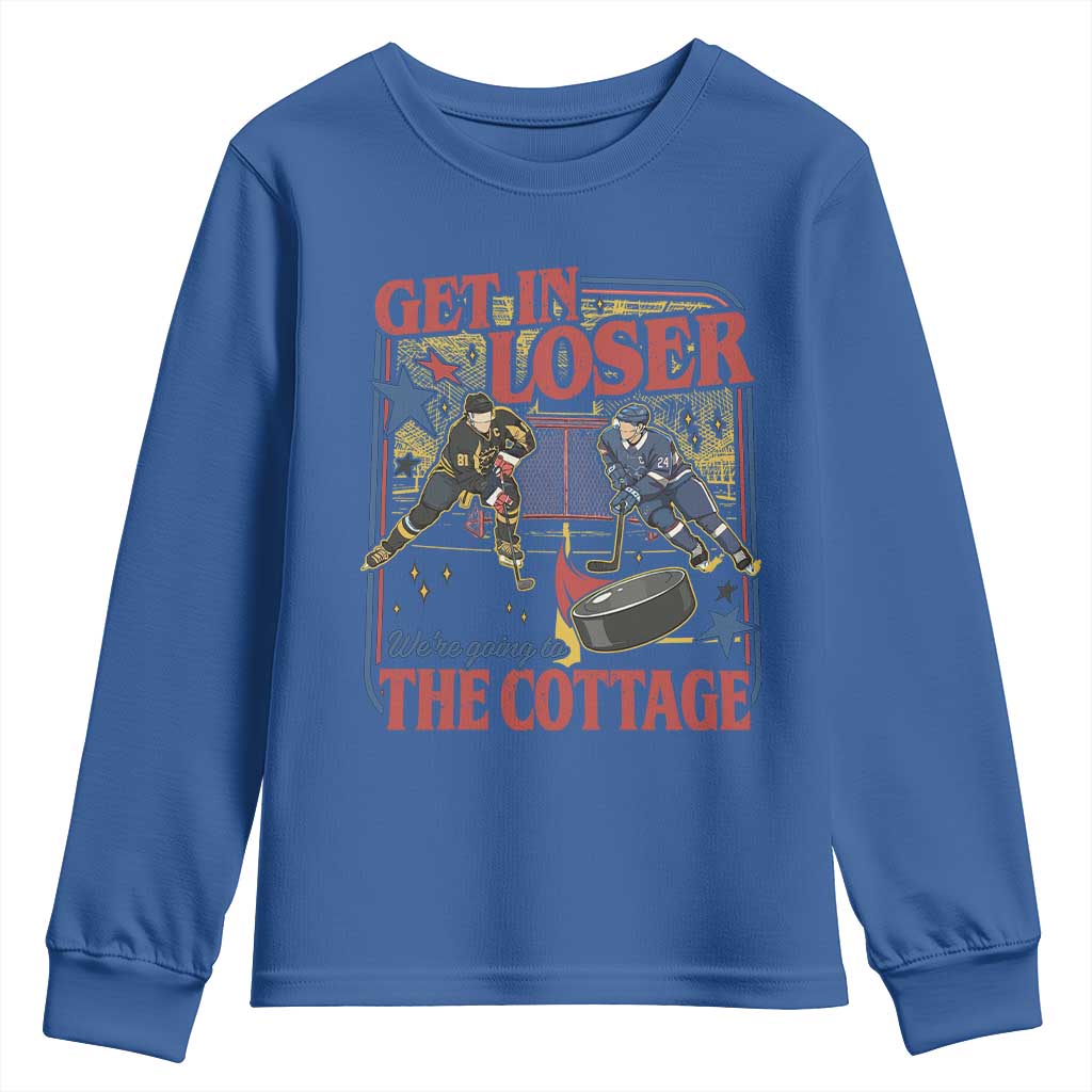 Get In Loser We’re Going To The Cottage Youth Sweatshirt Hockey Romance LGBT Retro Summer Road Trip TS02 Royal Blue Print Your Wear