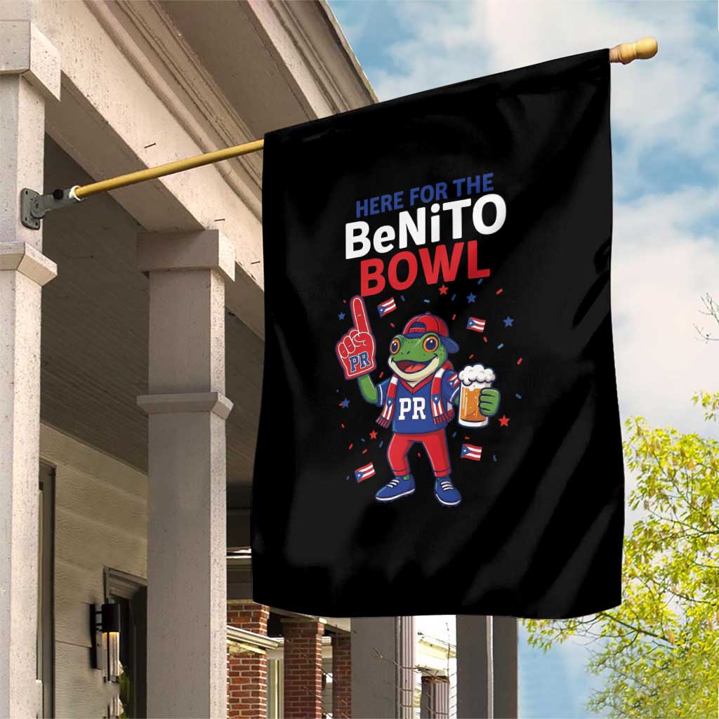 Funny Benito Bowl Puerto Rican Football Garden Flag Coquí Frog Music Fan with Beer and Foam Finger TS02 Print Your Wear