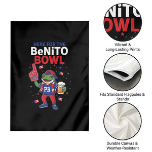 Funny Benito Bowl Puerto Rican Football Garden Flag Coquí Frog Music Fan with Beer and Foam Finger TS02 Print Your Wear
