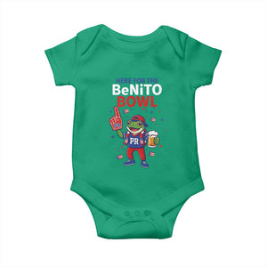 Funny Benito Bowl Puerto Rican Football Baby Onesie Coquí Frog Music Fan with Beer and Foam Finger TS02 Irish Green Print Your Wear