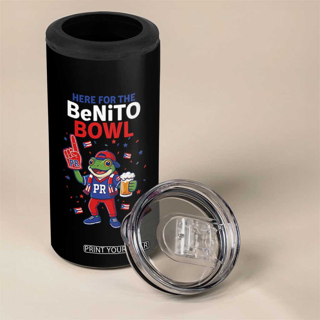 Funny Benito Bowl Puerto Rican Football 4 in 1 Can Cooler Tumbler Coquí Frog Music Fan with Beer and Foam Finger TS02 Print Your Wear