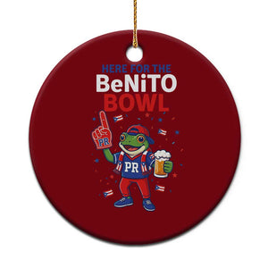 Funny Benito Bowl Puerto Rican Football Ceramic Ornament Coquí Frog Music Fan with Beer and Foam Finger TS02 1pc Red Print Your Wear