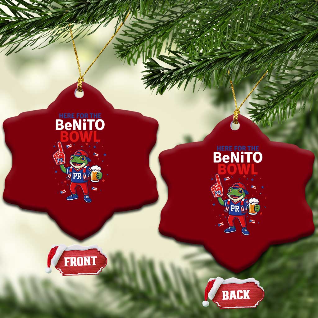 Funny Benito Bowl Puerto Rican Football Ceramic Ornament Coquí Frog Music Fan with Beer and Foam Finger TS02 Print Your Wear