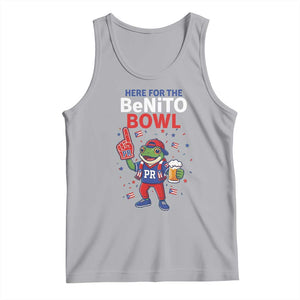Funny Benito Bowl Puerto Rican Football Tank Top Coquí Frog Music Fan with Beer and Foam Finger TS02 Athletic Heather Print Your Wear