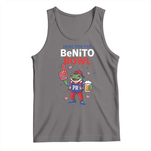 Funny Benito Bowl Puerto Rican Football Tank Top Coquí Frog Music Fan with Beer and Foam Finger TS02 Deep Heather Print Your Wear