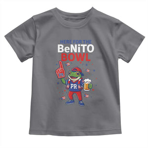 Funny Benito Bowl Puerto Rican Football Toddler T Shirt Coquí Frog Music Fan with Beer and Foam Finger TS02 Charcoal Print Your Wear