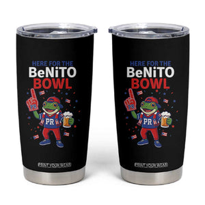 Funny Benito Bowl Puerto Rican Football Tumbler Cup Coquí Frog Music Fan with Beer and Foam Finger TS02 Black Print Your Wear