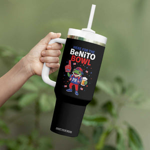 Funny Benito Bowl Puerto Rican Football Tumbler With Handle Coquí Frog Music Fan with Beer and Foam Finger TS02 Print Your Wear