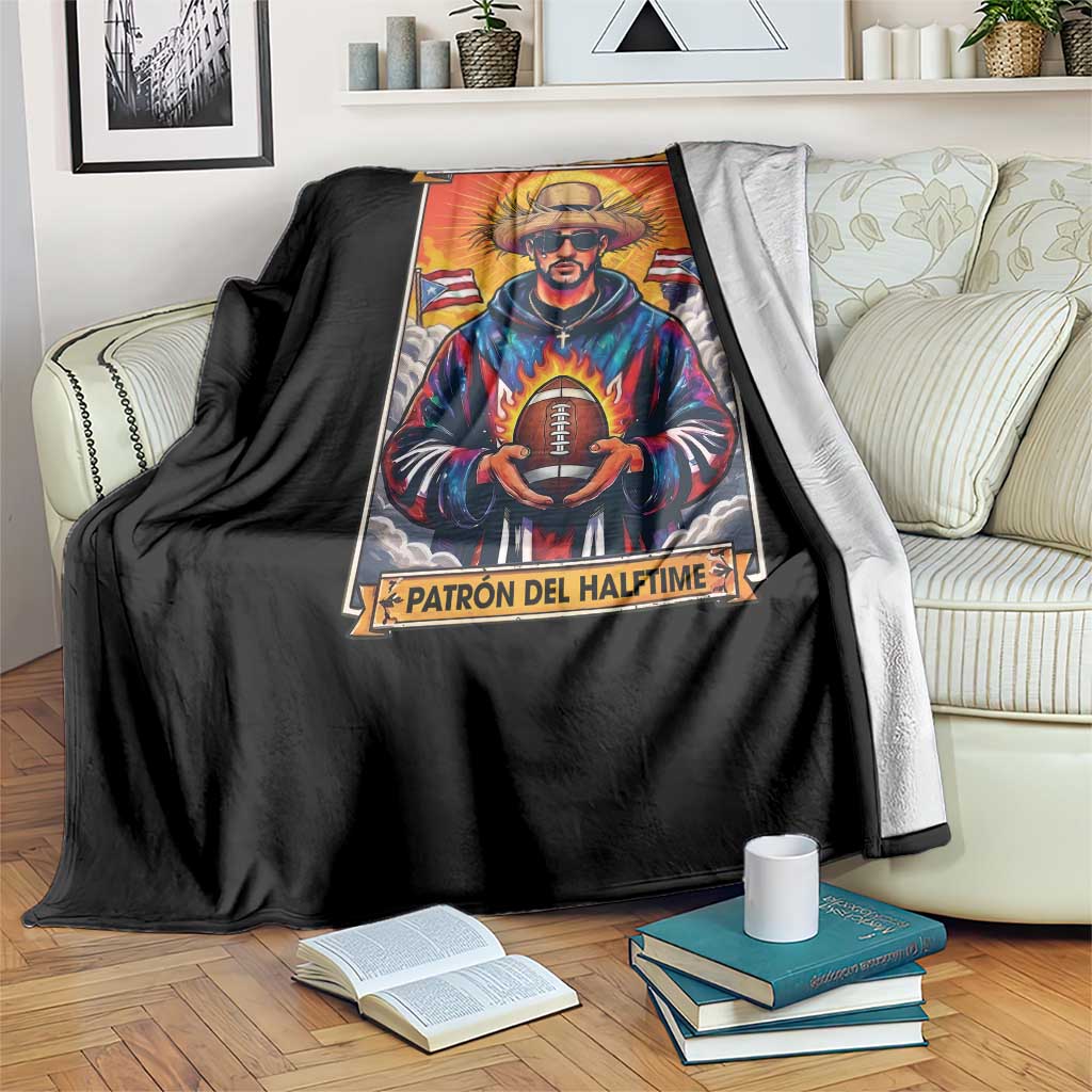 Funny San Benito Patron del Halftime Throw Blanket Bowl 2026 Puerto Rican Football Music Fan TS02 Print Your Wear