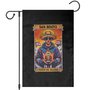 Funny San Benito Patron del Halftime Garden Flag Bowl 2026 Puerto Rican Football Music Fan TS02 Black Print Your Wear