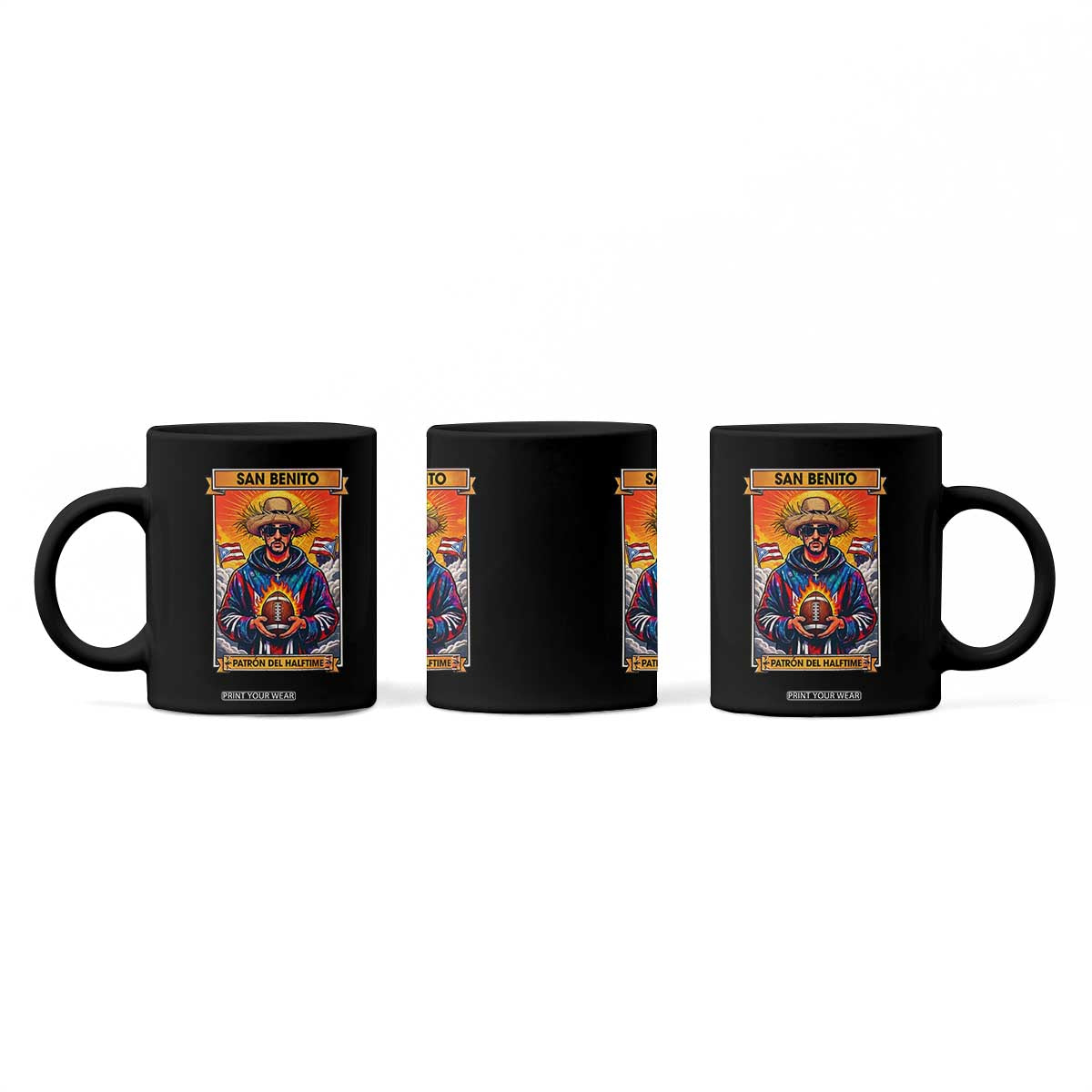 Funny San Benito Patron del Halftime Coffee Mug Bowl 2026 Puerto Rican Football Music Fan TS02 Print Your Wear