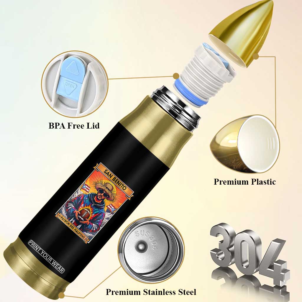 Funny San Benito Patron del Halftime Bullet Tumbler Bowl 2026 Puerto Rican Football Music Fan TS02 Print Your Wear