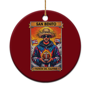 Funny San Benito Patron del Halftime Ceramic Ornament Bowl 2026 Puerto Rican Football Music Fan TS02 1pc Red Print Your Wear