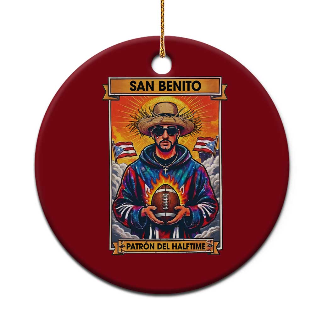 Funny San Benito Patron del Halftime Ceramic Ornament Bowl 2026 Puerto Rican Football Music Fan TS02 1pc Red Print Your Wear