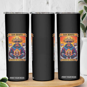 Funny San Benito Patron del Halftime Skinny Tumbler Bowl 2026 Puerto Rican Football Music Fan TS02 Print Your Wear