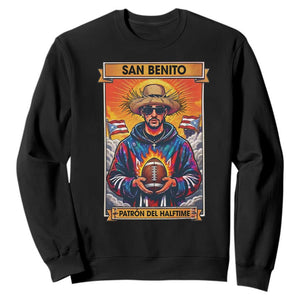 Funny San Benito Patron del Halftime Sweatshirt Bowl 2026 Puerto Rican Football Music Fan TS02 Black Print Your Wear