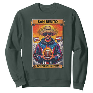 Funny San Benito Patron del Halftime Sweatshirt Bowl 2026 Puerto Rican Football Music Fan TS02 Dark Forest Green Print Your Wear