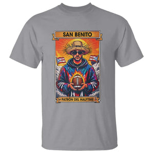 Funny San Benito Patron del Halftime T Shirt Bowl 2026 Puerto Rican Football Music Fan TS02 Sport Gray Print Your Wear