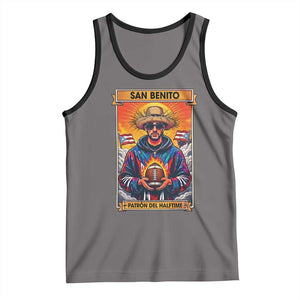Funny San Benito Patron del Halftime Tank Top Bowl 2026 Puerto Rican Football Music Fan TS02 Deep Heather Black Print Your Wear