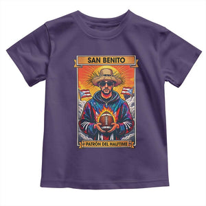 Funny San Benito Patron del Halftime Toddler T Shirt Bowl 2026 Puerto Rican Football Music Fan TS02 Purple Print Your Wear