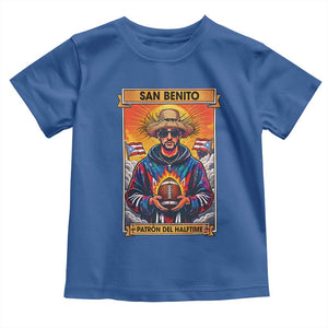 Funny San Benito Patron del Halftime Toddler T Shirt Bowl 2026 Puerto Rican Football Music Fan TS02 Royal Blue Print Your Wear