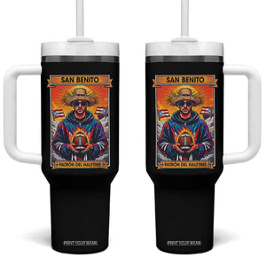 Funny San Benito Patron del Halftime Tumbler With Handle Bowl 2026 Puerto Rican Football Music Fan TS02 One Size: 40 oz Black Print Your Wear