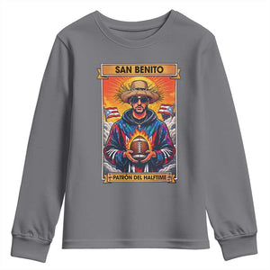 Funny San Benito Patron del Halftime Youth Sweatshirt Bowl 2026 Puerto Rican Football Music Fan TS02 Charcoal Print Your Wear