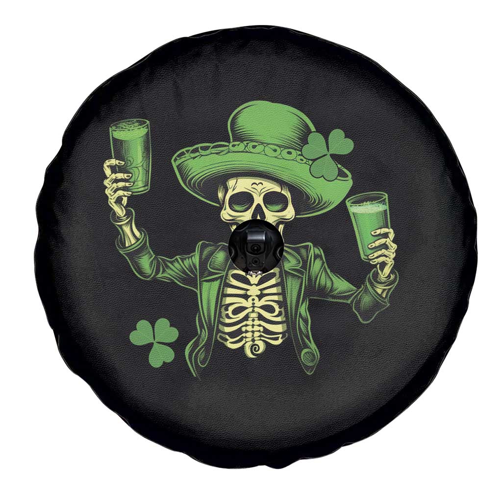 Funny St. Patricks Day Drinking Skeleton Spare Tire Cover for Beer Lover Alcoholic TS02 Print Your Wear