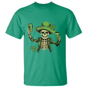 Funny St. Patricks Day Drinking Skeleton T Shirt for Beer Lover Alcoholic TS02 Irish Green Printyourwear