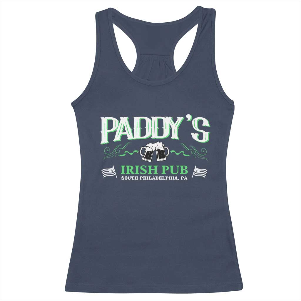 Funny St Patricks Day Drinking Racerback Tank Top Paddy Irish Pub TS02 Navy Print Your Wear
