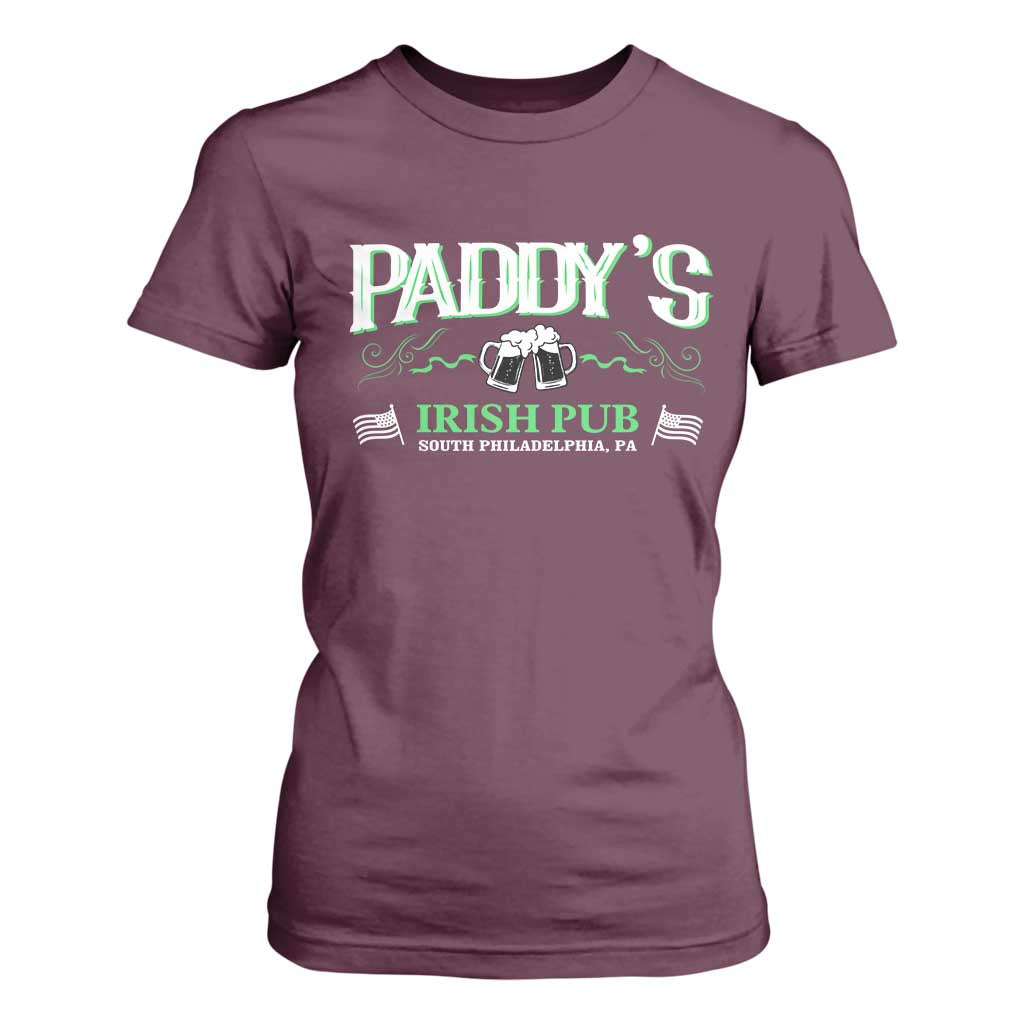 Funny St Patricks Day Drinking T Shirt For Women Paddy Irish Pub TS02 Maroon Print Your Wear