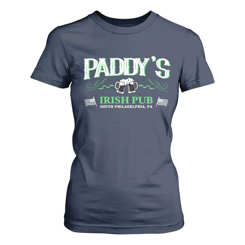 Funny St Patricks Day Drinking T Shirt For Women Paddy Irish Pub TS02 Navy Print Your Wear