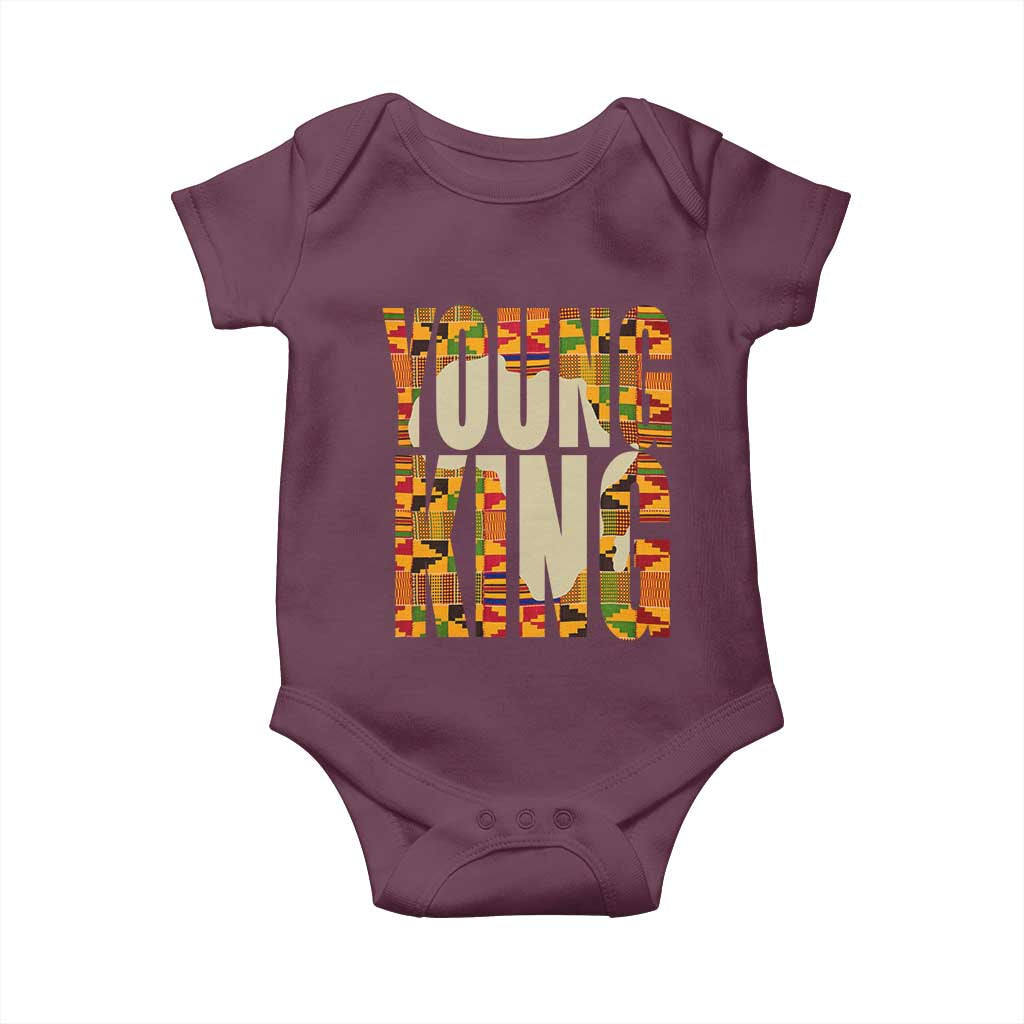 African Kente Young King Baby Onesie TS02 Maroon Print Your Wear