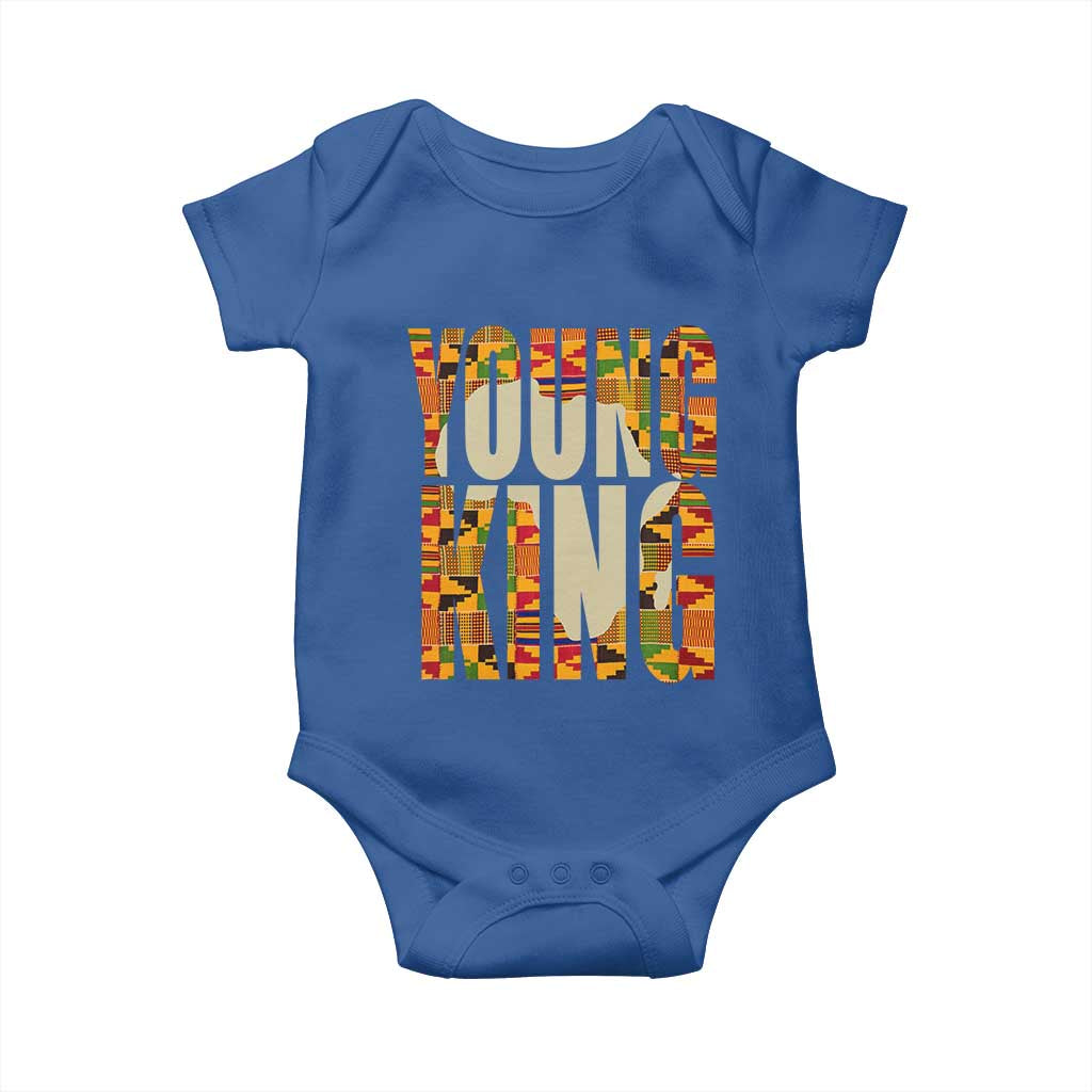 African Kente Young King Baby Onesie TS02 Royal Blue Print Your Wear