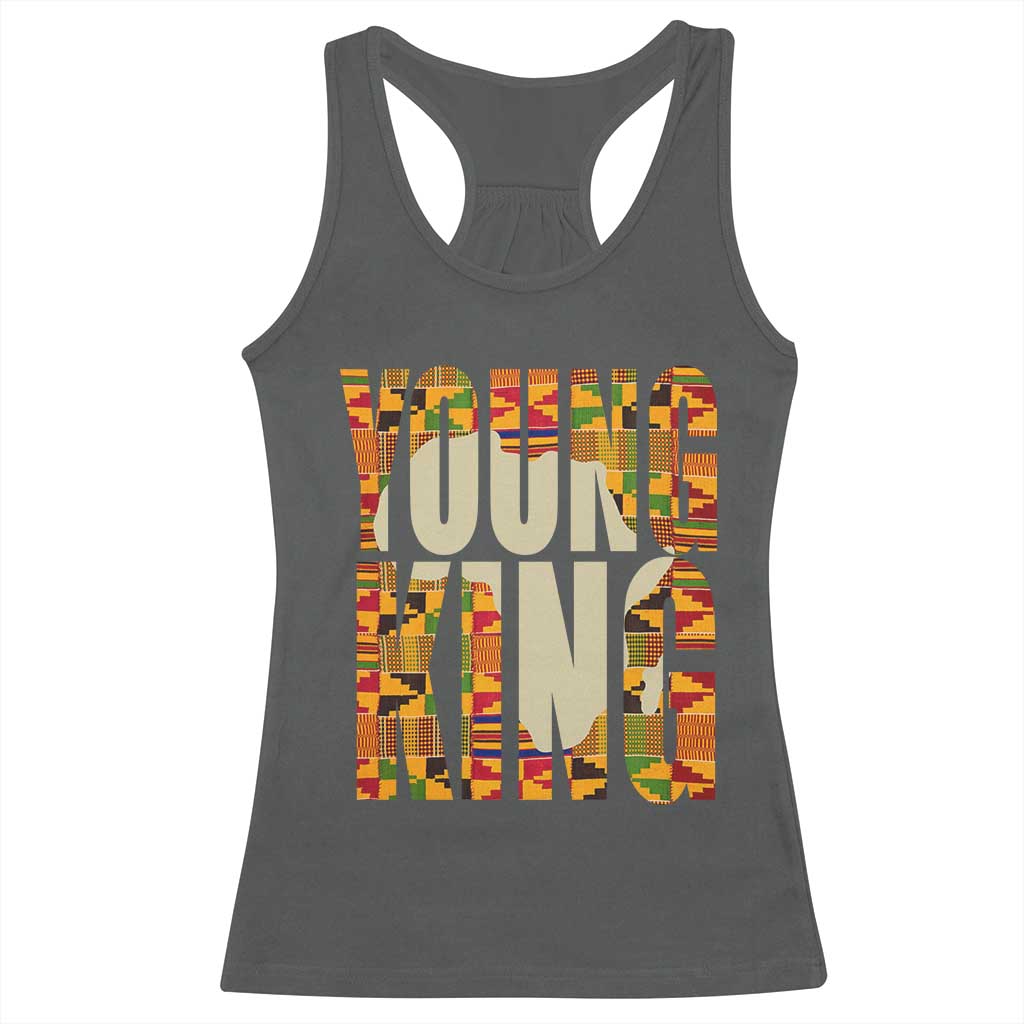 African Kente Young King Racerback Tank Top TS02 Dark Heather Print Your Wear