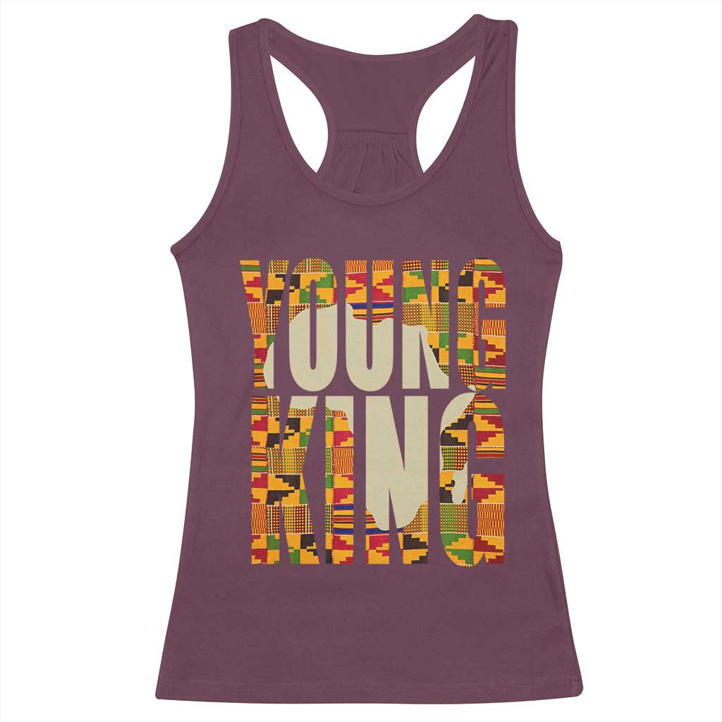 African Kente Young King Racerback Tank Top TS02 Maroon Print Your Wear