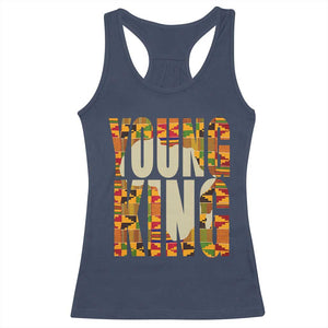 African Kente Young King Racerback Tank Top TS02 Navy Print Your Wear