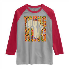 African Kente Young King Raglan Shirt TS02 Sport Gray Red Print Your Wear