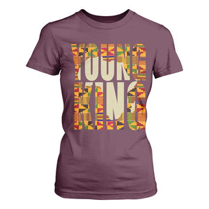 African Kente Young King T Shirt For Women TS02 Maroon Print Your Wear