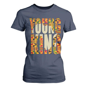 African Kente Young King T Shirt For Women TS02 Navy Print Your Wear
