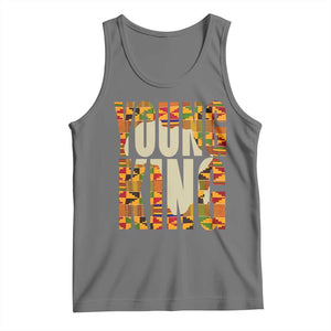 African Kente Young King Tank Top TS02 Black Heather Print Your Wear