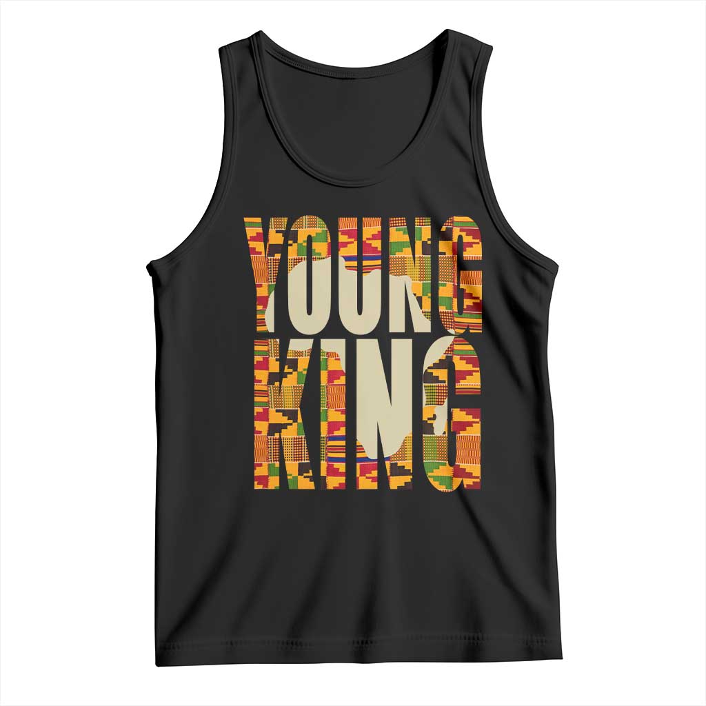 African Kente Young King Tank Top TS02 Black Print Your Wear