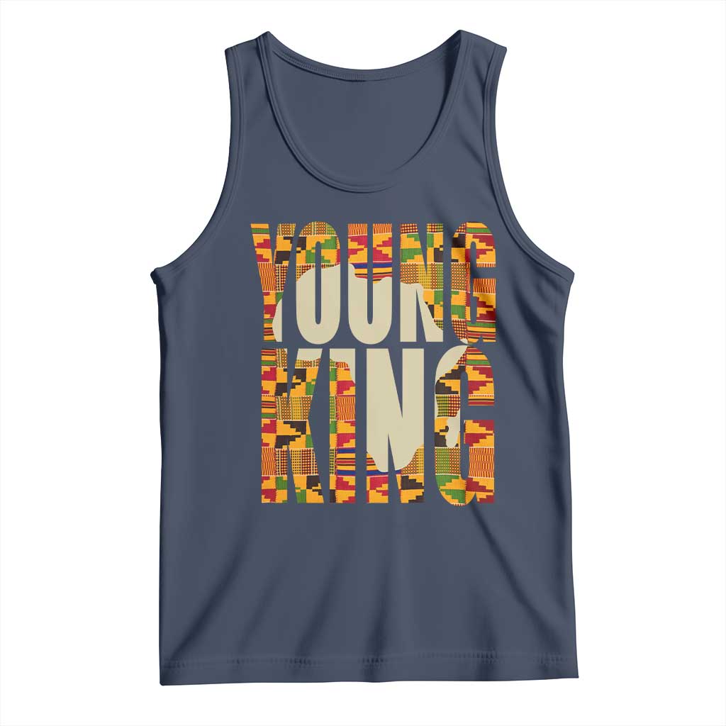 African Kente Young King Tank Top TS02 Navy Print Your Wear