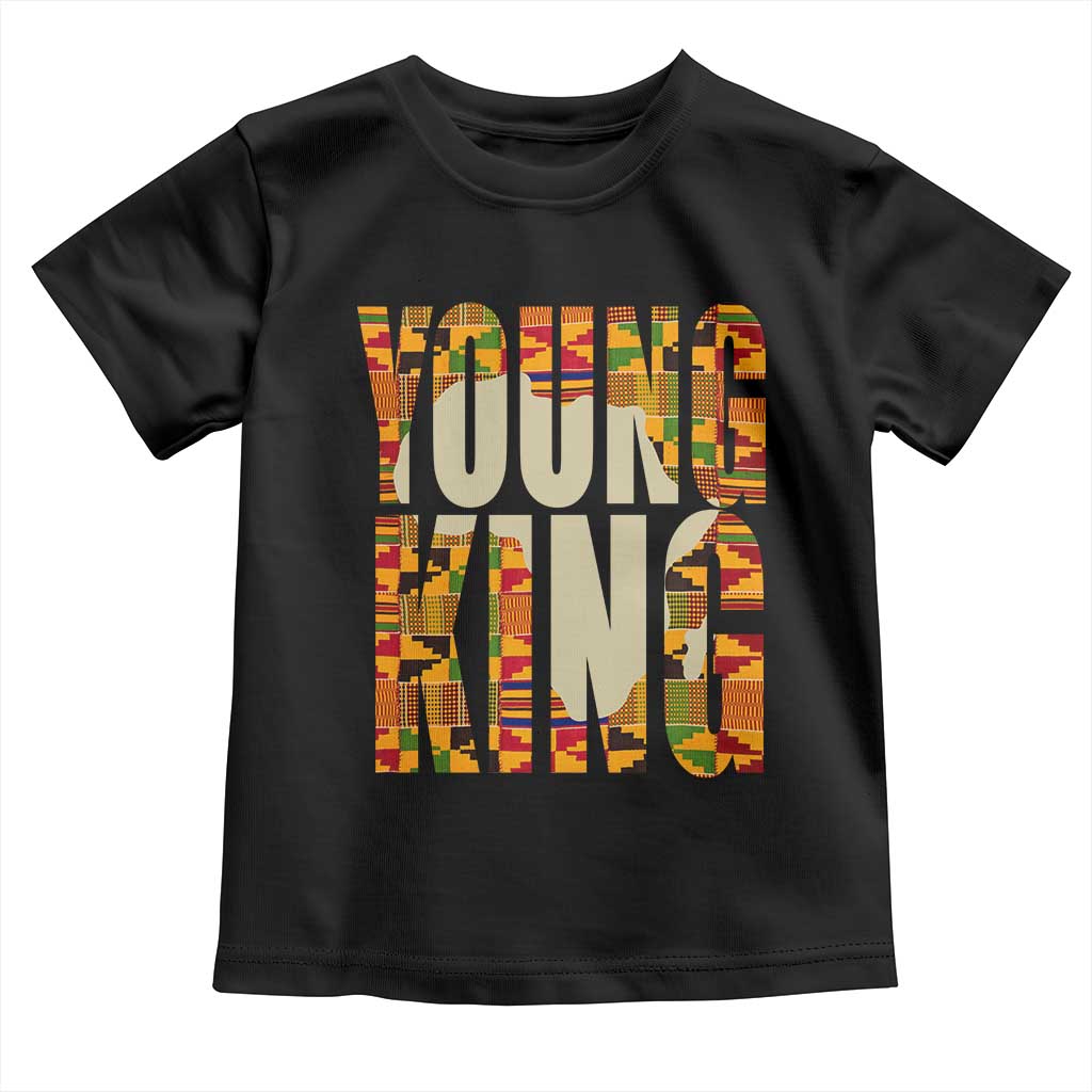 African Kente Young King Toddler T Shirt TS02 Black Print Your Wear